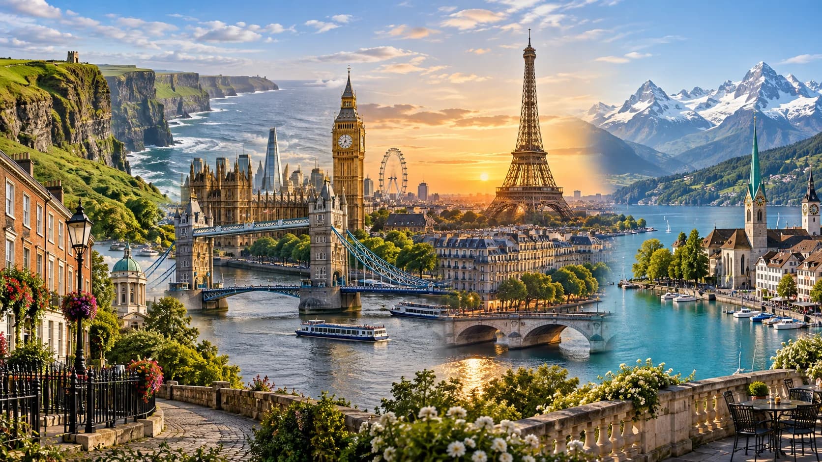 أيرلندا وبريطانيا وفرنسا وسويسرا 13 يومًا